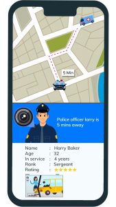 Citizens see data about police officer with an app like uber